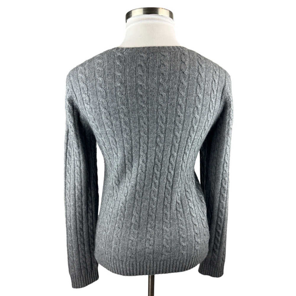 Vtg Lauren Ralph Lauren Cashmere V-Neck Pullover Sweater Gray Women's Medium - Picture 5 of 14